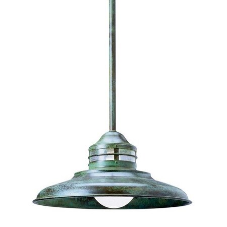 Arroyo Craftsman 17" Newport Stem Mount Pendant, Raw Copper, Tan Glass NSH-17TN-RC